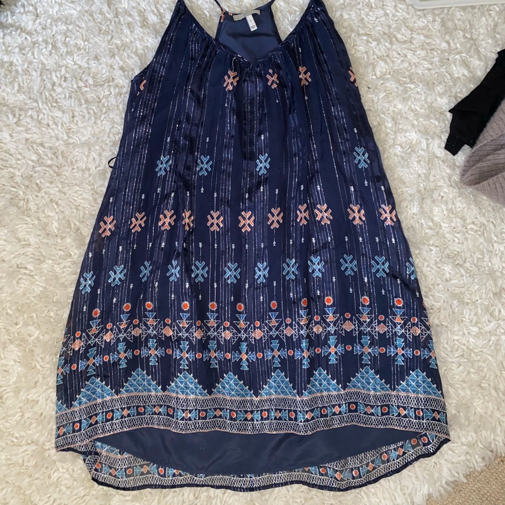 Joie navy, pink, and light blue dress